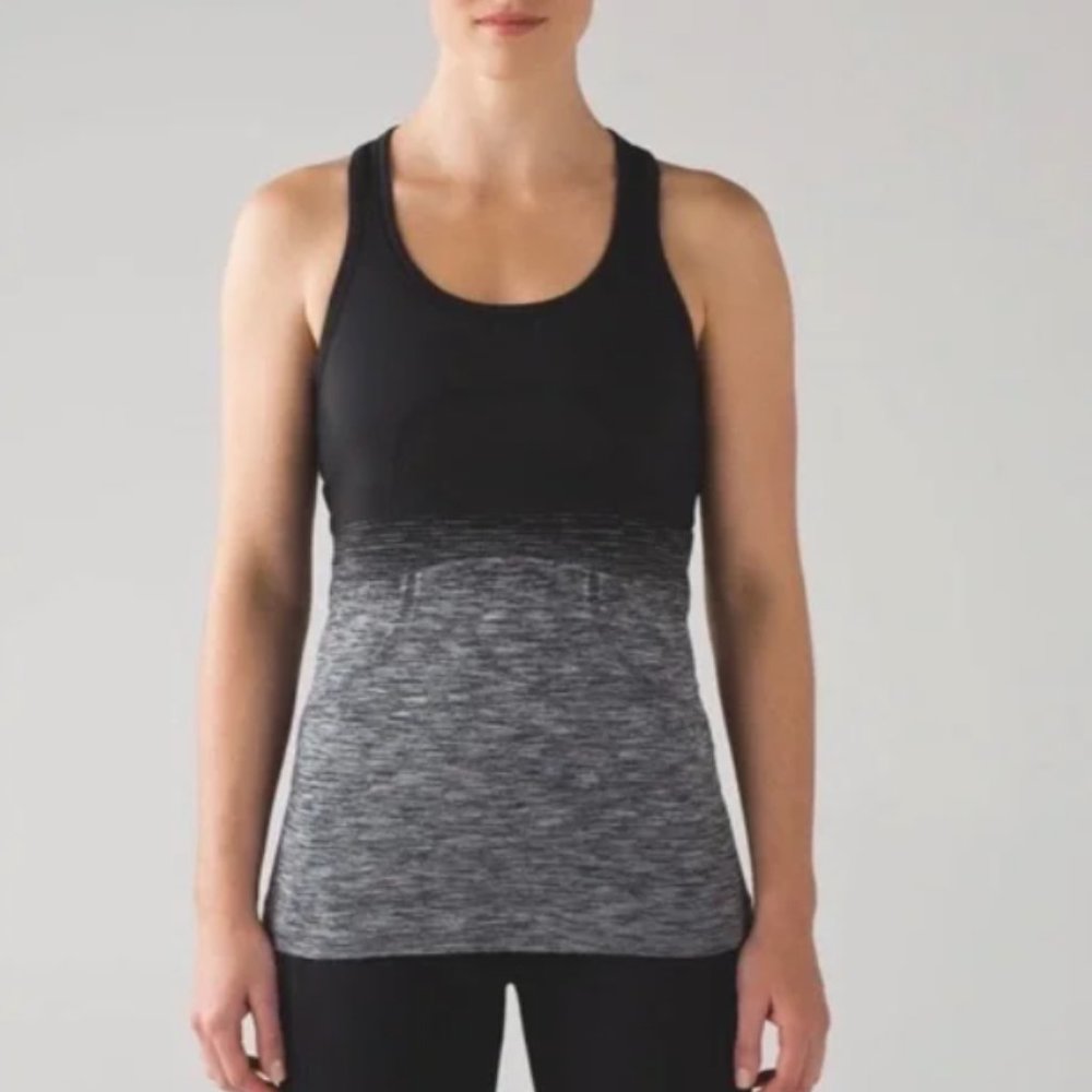 Lululemon Swiftly Tech Racerback Black White Ombre Size 6